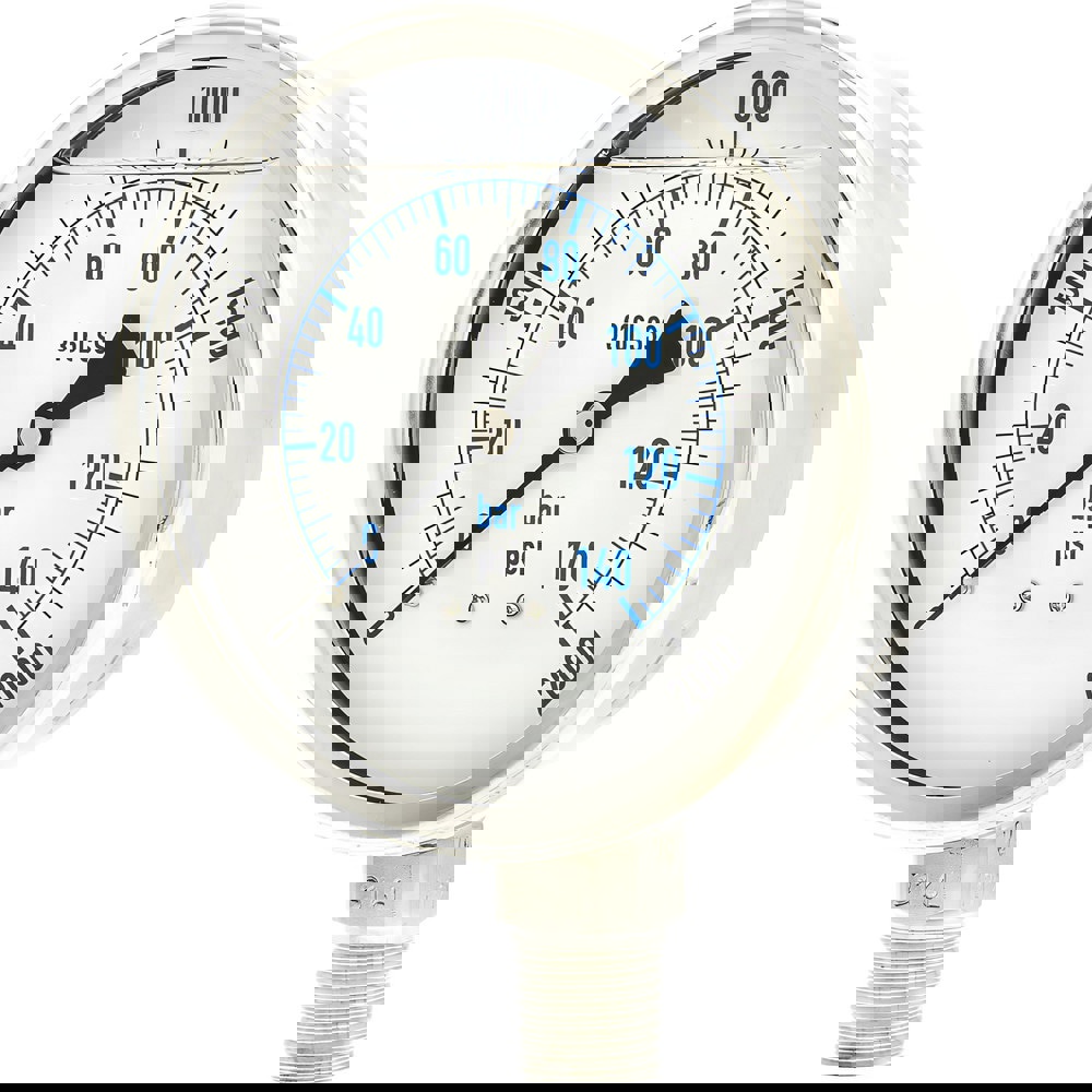Pressure Gauges; Gauge Type: Industrial Pressure Gauges ; Scale Type: Dual ; Accuracy (%): 1% full-scale ; Dial Type: Analog ; Thread Type: NPT ; Bourdon Tube Material: 316 Stainless Steel
